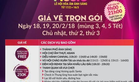 Giá vé Thiên đường bảo sơn ngày chính hội hòa âm ánh sáng 2018