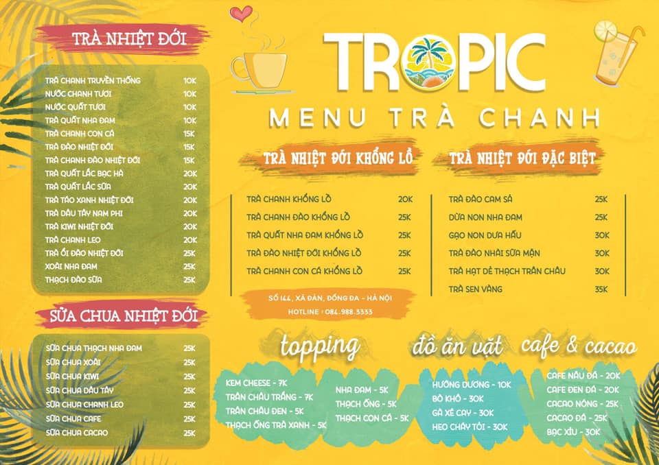 Trà chanh Tropic - Tiệm trà chanh phố Hà Nội